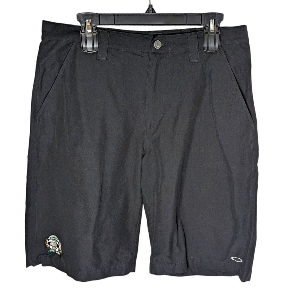 OAKLEY Shorts Men’s 34 Black PRO AM Golf Tournament Logos Vintage Y2K